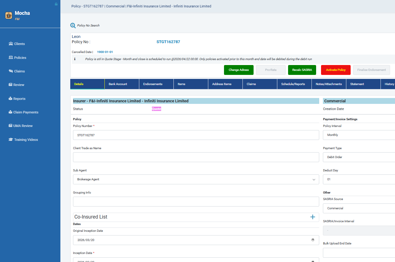 Mocha Platform interface
